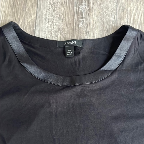 Alfani Tops - Alfani Black Satin Trim Top